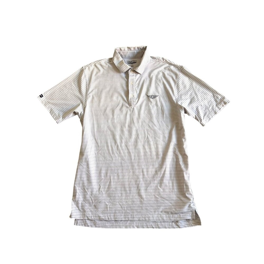 Straight Down Men's Sz Large Striped Polo Short Sleeve Golf Casual top